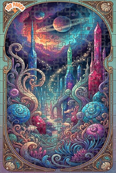 Teona Ahşap لغز خشبي ذو طبقتين من كريستال بلانيتس ماجيك وورلد، 150 قطعة، مقاس...