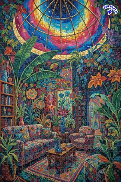 Teona Ahşap لغز خشبي ملون ذو طبقتين من بوتانيك جاردن 600 قطعة 50x35