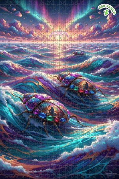 Teona Ahşap لغز فني على شكل لوحة زيتية لبحر الأحلام الحشريقة من جيم ستون، 800...