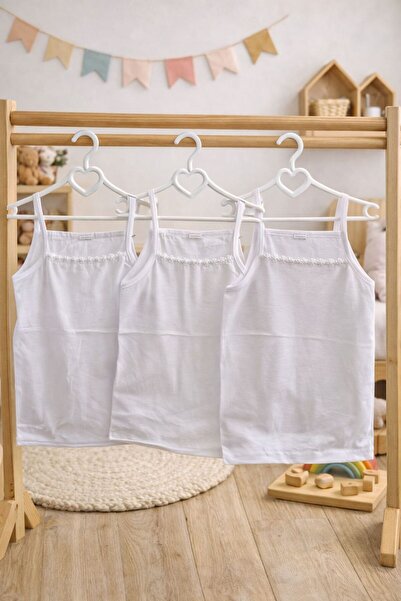 maspoykids Kız çocuk papatyalı atlet pamuklu askılı rahat kalıp