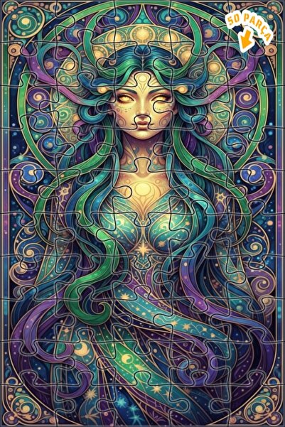 Teona Ahşap لغز خشبي مؤطر ذو طابقين بتصميم فني مائي من سلسلة الجمال السحري، 5...