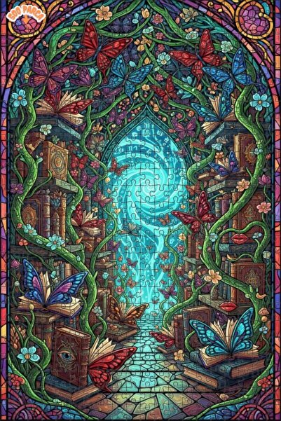 Teona Ahşap ألغاز الفراشات والكتب السحرية، لوحة زيتية، أحجية خشبية مؤطرة بطبق...