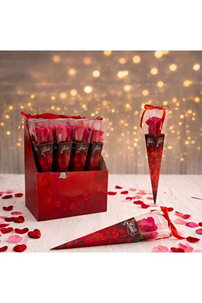 LOVE Trandafiri Artificiali Ciclam, în Ambalaj 28cm în Cutie