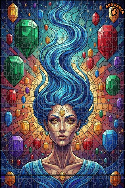 Teona Ahşap لغز خشبي مؤطر بطبقتين من فن الفسيفساء النسائي من سافير سكاي، 400 ...