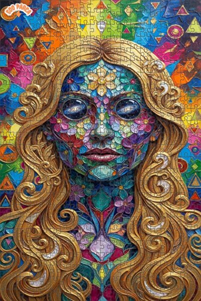 Teona Ahşap The Enchanted Dance of Colors Women's Portrait Oil Painting Doubl...