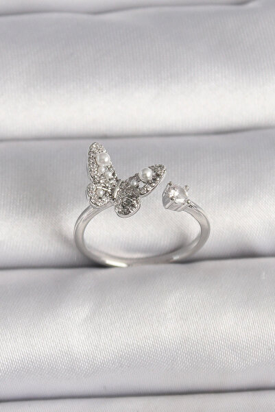 Generic Brand Mey Import ®   Brass Silver Color Zircon Stone Butterfly Model ...