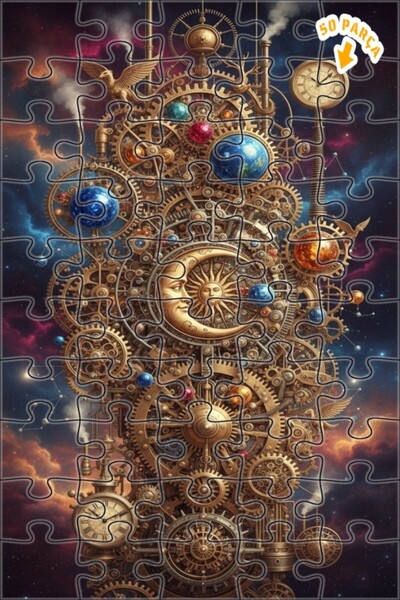 Teona Ahşap لوحة زيتية على طراز ستيمبانك كوزميك ماينينج 50 قطعة مقاس 15x25