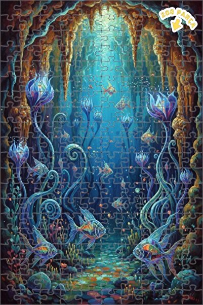 Teona Ahşap عالم تحت الماء الغامض، لوحة فنية زيتية، لغز خشبي مؤطر ذو طابقين، ...