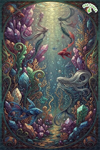 Teona Ahşap عالم تحت الماء في غابة حورية البحر الكريستالية بمظهر الألوان الما...