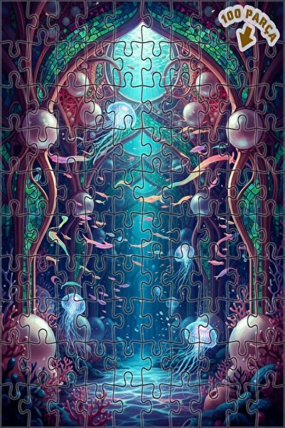 Teona Ahşap Fantastic Underwater Palace Oil Painting Lookalike Wooden Puzzle ...