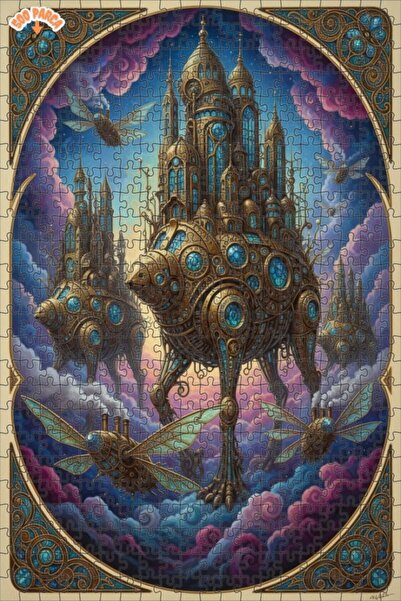 Teona Ahşap لعبة تركيب خشبية بإطار مزدوج الطبقات من ستيامبنك ميك شاتو فلاينج ...