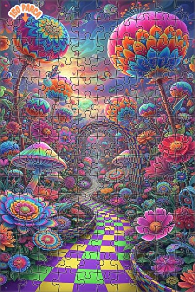 Teona Ahşap لغز خشبي ملون على شكل حديقة ماندالا مزدوج الطبقات 150 قطعة 20x30