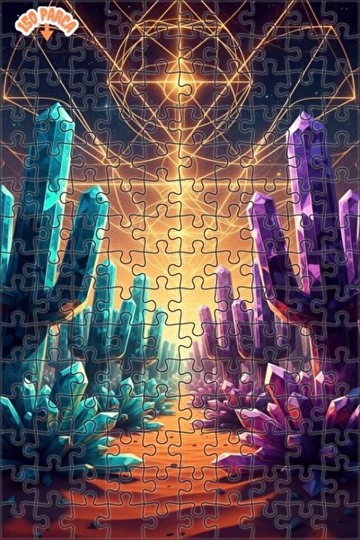 Teona Ahşap Crystal Cacti Double Layer Framed Wooden Puzzle 150 Pieces 20X30