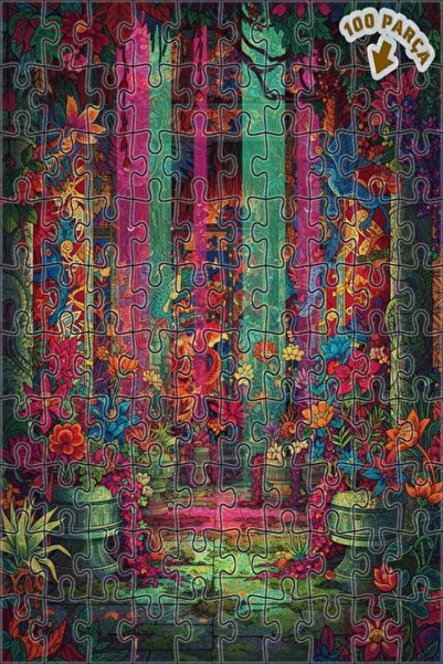 Teona Ahşap لغز خشبي مذهل على شكل حديقة غابة مكون من طابقين 100 قطعة 25x25