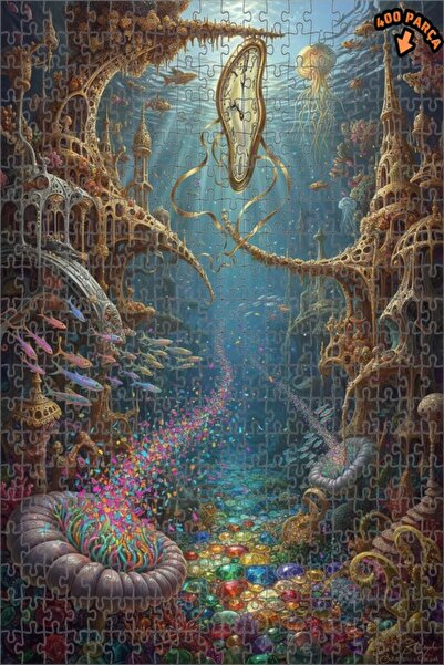 Teona Ahşap لغز خشبي مؤطر بطبقتين بمظهر لوحة زيتية لوقت الأمواج الخيالية 400 ...