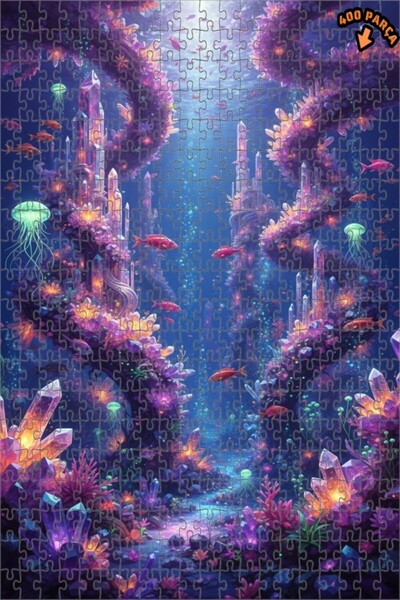 Teona Ahşap لغز خشبي مؤطر بطبقتين من الغابة الكريستالية الغامضة 400 قطعة 35x35