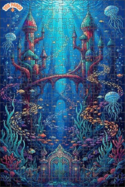 Teona Ahşap Underwater Kingdom Lookalike Digital Art Wooden Puzzle 250 Pieces...