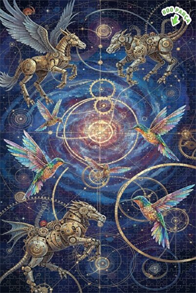 Teona Ahşap لغز خشبي مؤطر من طراز بيجاسوس وديناصور بتقنية البخار الغامضة، مكو...