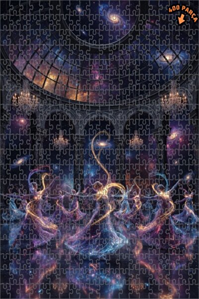 Teona Ahşap لغز خشبي مؤطر ذو طبقتين بتصميم راقصات جالاكتيك، 400 قطعة، 35x35