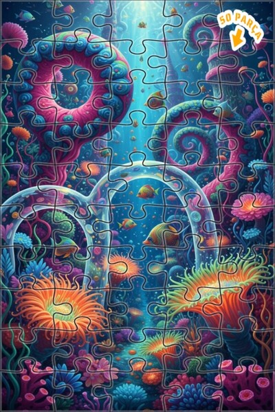 Teona Ahşap لغز خشبي رائع بإطار مزدوج الطبقات بتصميم لوحة زيتية لحلم تحت البح...