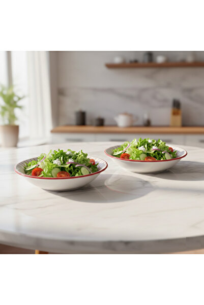 RGS HOMELİFE Ceramic 6-Piece Soup, Salad and Multi-Purpose 17 cm Damla Series...