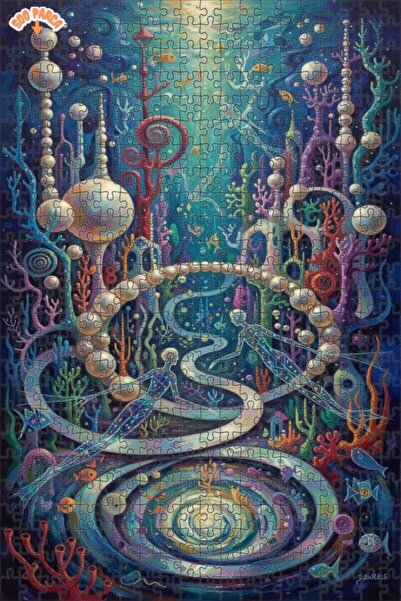 Teona Ahşap Underwater World Mysterious Double-Decker Framed Wooden Puzzle 50...