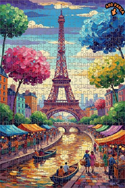 Teona Ahşap لغز خشبي مؤطر ذو طابقين لشلال نهر سين في باريس 400 قطعة 35x35