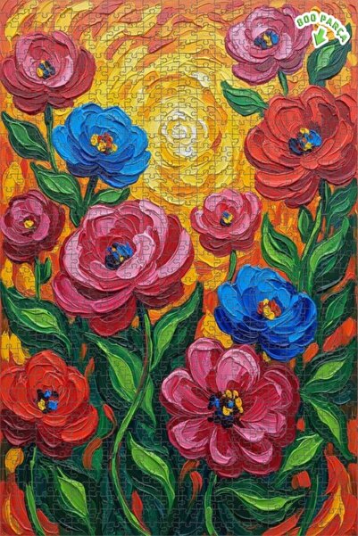 Teona Ahşap ألوان نابضة بالحياة، لوحة زيتية لحديقة الزهور، لغز خشبي مؤطر ذو ط...