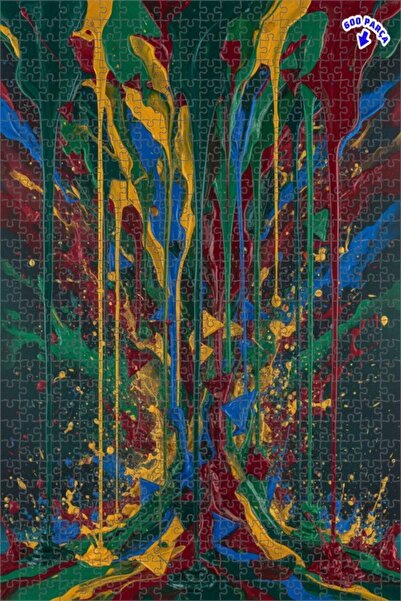 Teona Ahşap لغز خشبي مؤطر ذو طبقتين من Soyut Damla Art، 600 قطعة، 50x35 سم
