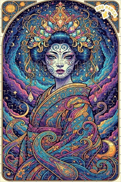 Teona Ahşap لغز فني على شكل لوحة زيتية لـ "الغيشا الليلية السحرية" 200 قطعة 2...