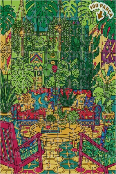 Teona Ahşap لغز خشبي مؤطر من بوهيم آرت هوم كونسبت مكون من طابقين 100 قطعة 25x25