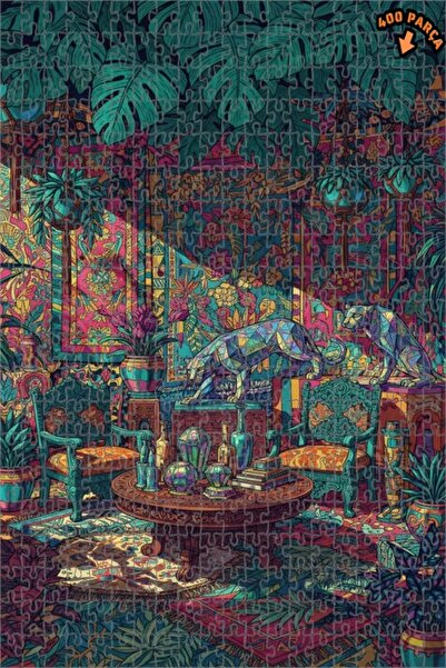 Teona Ahşap لغز خشبي ذو طبقتين من سلسلة فنادق الغابة السحرية، 400 قطعة، 35x35 سم