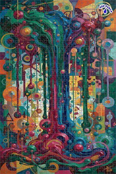 Teona Ahşap لغز خشبي ملون ذو طبقتين بإطار مزدوج من Colorful Drop Art، 600 قطع...