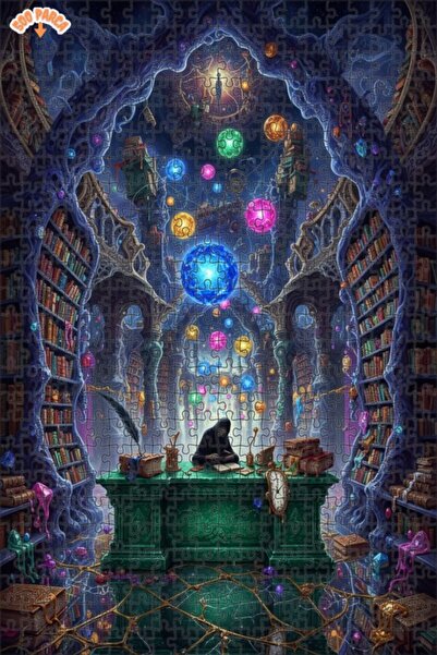 Teona Ahşap لغز خشبي مؤطر ذو طبقتين بمظهر لوحة زيتية من سلسلة أسرار المكتبة ا...