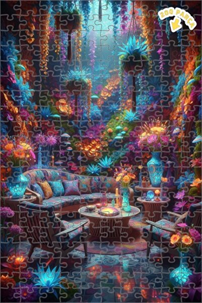 Teona Ahşap لغز خشبي مؤطر بطبقتين بمظهر لوحة زيتية لحديقة الغابة السحرية 200 ...