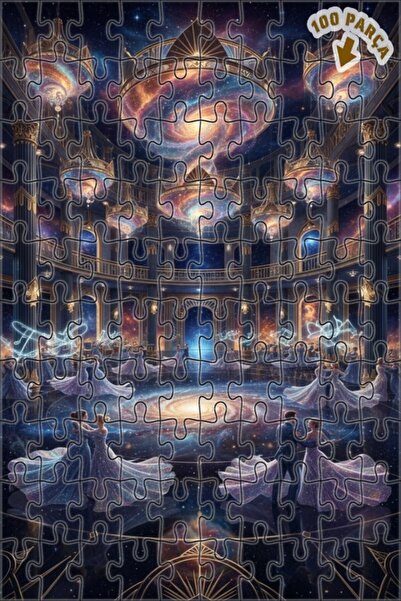 Teona Ahşap لغز خشبي بإطار مزدوج الطبقات من جالاكتيك بولو سالون 100 قطعة 25x25