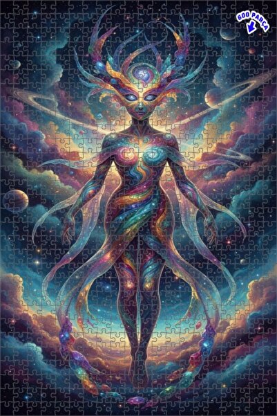 Teona Ahşap لغز خشبي مؤطر بطبقتين بمظهر لوحة زيتية إبداعية للطاقة الكونية 600...