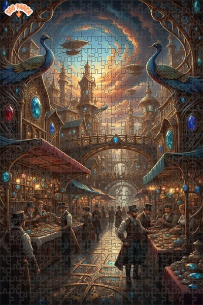 Teona Ahşap لغز خشبي ذو طبقتين من ستيامبنك ماركت، 500 قطعة، مقاس 50x30