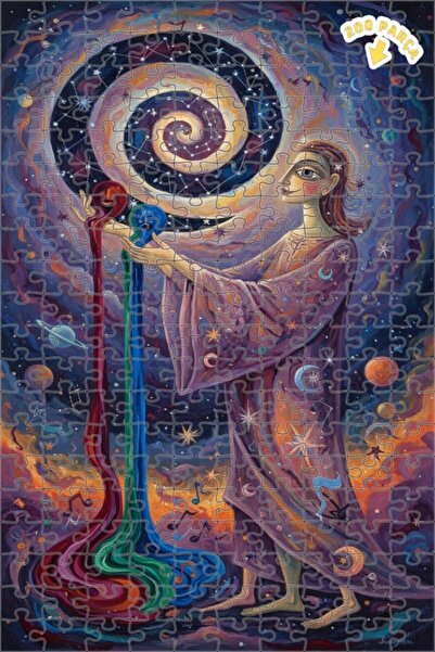 Teona Ahşap لغز خشبي على شكل لوحة زيتية إبداعية كوزميكية 200 قطعة 25x35