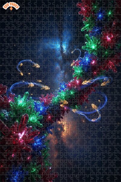 Teona Ahşap لغز خشبي على شكل أسماك كوزميك كريستال، ذو طبقتين، 500 قطعة، مقاس ...