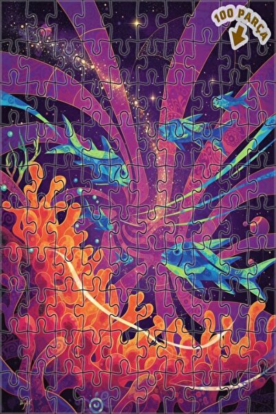 Teona Ahşap ألغاز خشبية ذات إطار مزدوج من طبقتين، بتصميم أسطح وأسماك ملونة في...