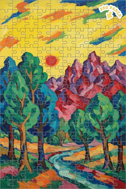 Teona Ahşap لوحة زيتية ذات مناظر طبيعية نابضة بالحياة، لغز خشبي مؤطر ذو طابقي...