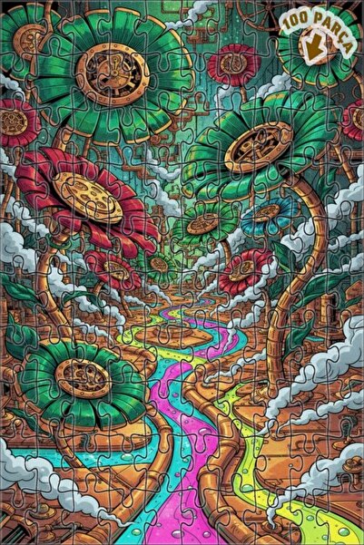 Teona Ahşap لغز خشبي بإطار مزدوج الطبقات من سلسلة فلورسنس ستيم فيوتوريستيك، 1...