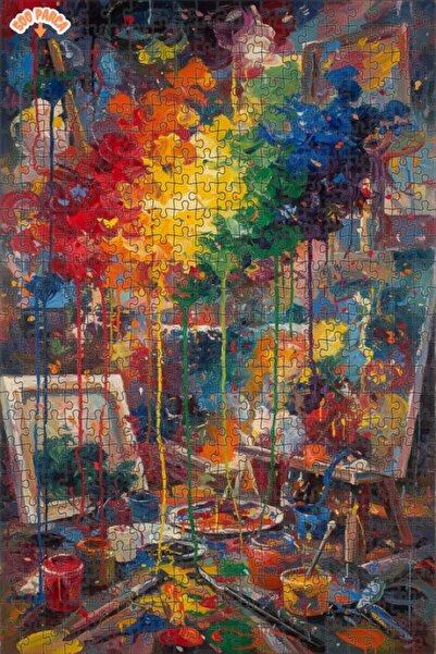 Teona Ahşap لوحة خشبية مؤطرة بطبقتين بمظهر الطلاء الزيتي بألوان زاهية 500 قطع...