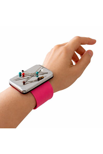 ALBERTOS Dikiş İçin Manyetik İğne Tutucu Bileklik Terzi İğnelik Saat Tipi İğn...