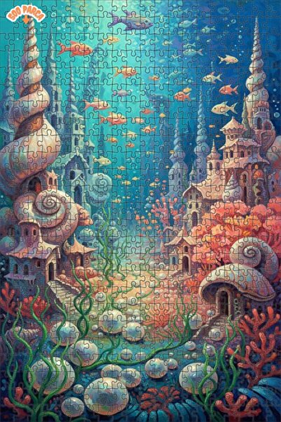 Teona Ahşap Mysterious Undersea City Oil Painting-Like Art Puzzle 500 Pieces ...