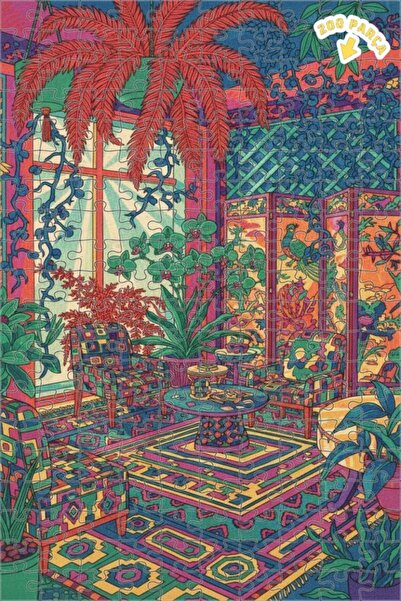 Teona Ahşap لغز خشبي ملون ذو طبقتين على شكل واحة استوائية 200 قطعة 25x35