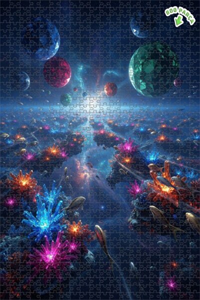 Teona Ahşap لغز خشبي ذو طبقتين على شكل أسماك كريستالية من سبيس ريسيرف، 800 قط...