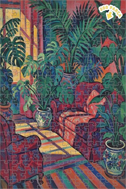 Teona Ahşap لغز خشبي من تروبيك سالون بتصميم لوحة زيتية، لغز خشبي مؤطر بطبقتين...