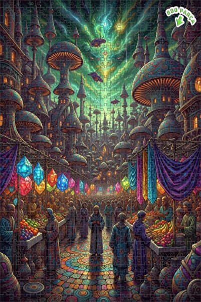 Teona Ahşap لغز خشبي بتصميم سوق الفضاء الرائع، 800 قطعة، 70x50 سم